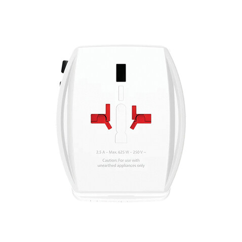 SKROSS World Travel Adapter MUV 65W PD mit USB-C-Kabel weiß bedrucken, Art.-Nr. RB1.302976