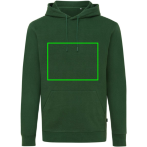 Iqoniq Jasper Hoodie aus recycelter Baumwolle forest green bedrucken, Art.-Nr. T9400.005.XL