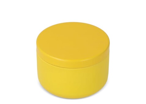 Candle in round recycled tin - Gelb bedrucken, Art.-Nr. LT90743-N0041