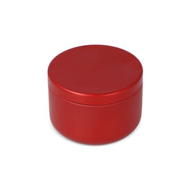Candle in round recycled tin - Rot bedrucken, Art.-Nr. LT90743-N0021