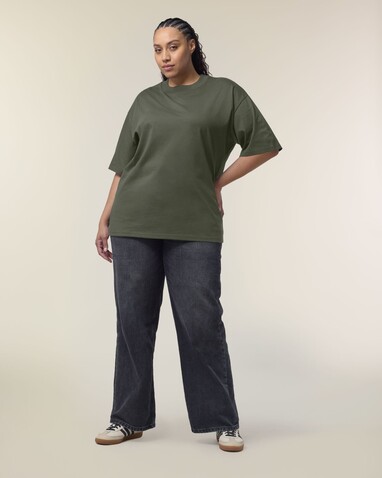 Blaster 2.0 - Das Oversized Unisex-T-Shirt mit Stehkragen - Khaki - XXL bedrucken, Art.-Nr. STTU959C2232X Blaster 2.0 - Das Oversized Unisex-T-Shirt mit Stehkragen - Khaki - XXL bedrucken, Art.-Nr. STTU959C2232X