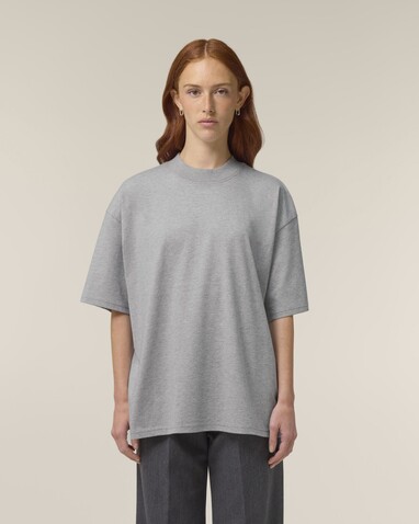 Blaster 2.0 - Das Oversized Unisex-T-Shirt mit Stehkragen - Heather Grey - L bedrucken, Art.-Nr. STTU959C2501L Blaster 2.0 - Das Oversized Unisex-T-Shirt mit Stehkragen - Heather Grey - L bedrucken, Art.-Nr. STTU959C2501L