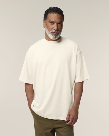 Blaster 2.0 - Das Oversized Unisex-T-Shirt mit Stehkragen - Natural Raw - XL bedrucken, Art.-Nr. STTU959C0541X Blaster 2.0 - Das Oversized Unisex-T-Shirt mit Stehkragen - Natural Raw - XL bedrucken, Art.-Nr. STTU959C0541X