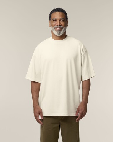 Blaster 2.0 - Das Oversized Unisex-T-Shirt mit Stehkragen - Natural Raw - XL bedrucken, Art.-Nr. STTU959C0541X Blaster 2.0 - Das Oversized Unisex-T-Shirt mit Stehkragen - Natural Raw - XL bedrucken, Art.-Nr. STTU959C0541X