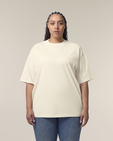 Blaster 2.0 - Das Oversized Unisex-T-Shirt mit Stehkragen - Natural Raw - 3XL bedrucken, Art.-Nr. STTU959C0543X