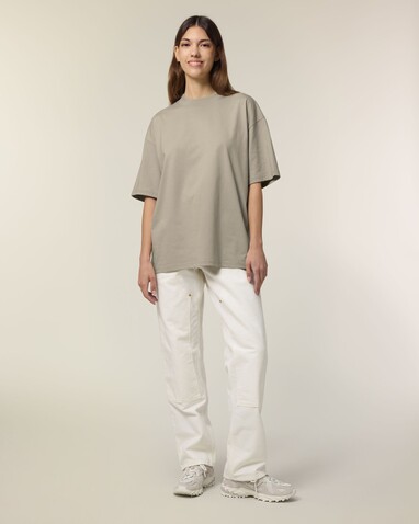Blaster 2.0 - Das Oversized Unisex-T-Shirt mit Stehkragen - Stone - XS bedrucken, Art.-Nr. STTU959C358XS Blaster 2.0 - Das Oversized Unisex-T-Shirt mit Stehkragen - Stone - XS bedrucken, Art.-Nr. STTU959C358XS