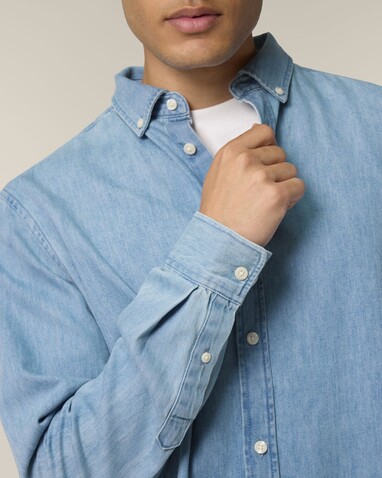 Stanley Denim Shirt - Das Herren-Jeanshemd - Light Wash - S bedrucken, Art.-Nr. STWM967C3701S Stanley Denim Shirt - Das Herren-Jeanshemd - Light Wash - S bedrucken, Art.-Nr. STWM967C3701S