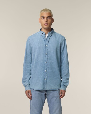 Stanley Denim Shirt - Light Wash - 3XL bedrucken, Art.-Nr. STWM967C3703X