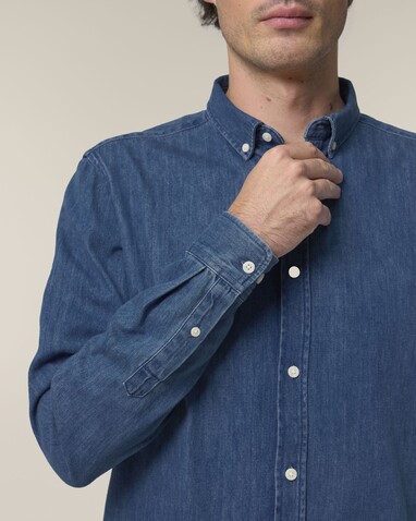 Stanley Denim Shirt - Das Herren-Jeanshemd - Mid Wash - XL bedrucken, Art.-Nr. STWM967C3711X Stanley Denim Shirt - Das Herren-Jeanshemd - Mid Wash - XL bedrucken, Art.-Nr. STWM967C3711X