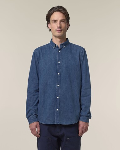 Stanley Denim Shirt - Das Herren-Jeanshemd - Mid Wash - 3XL bedrucken, Art.-Nr. STWM967C3713X