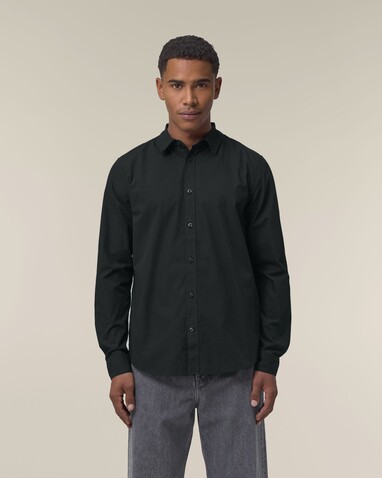 Stanley Styler Shirt - Das Herren-Popelinehemd - Black - M bedrucken, Art.-Nr. STWM969C0021M