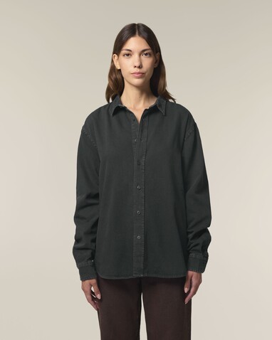 Worker Shirt - Das Relaxed Unisex-Hemd - G. Dyed Black Rock - XXL bedrucken, Art.-Nr. STWU975C1402X