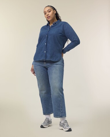 Stella Denim Shirt - Das Damen-Jeanshemd - Mid Wash - XS bedrucken, Art.-Nr. STWW970C371XS