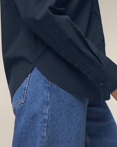 Stella Styler Shirt - Das Relaxed Damen-Popelinehemd - French Navy - XS bedrucken, Art.-Nr. STWW973C727XS