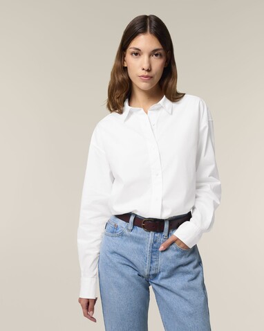 Stella Styler Shirt - Das Relaxed Damen-Popelinehemd - White - M bedrucken, Art.-Nr. STWW973C0011M Stella Styler Shirt - Das Relaxed Damen-Popelinehemd - White - M bedrucken, Art.-Nr. STWW973C0011M
