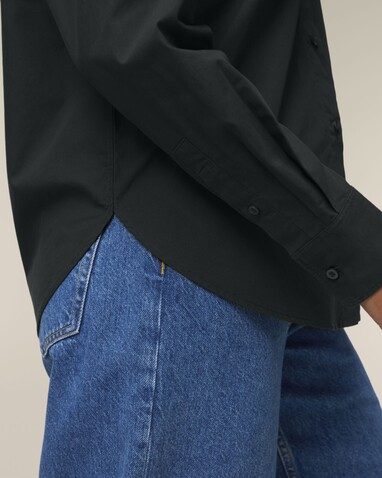 Stella Styler Shirt - Das Relaxed Damen-Popelinehemd - Black - S bedrucken, Art.-Nr. STWW973C0021S