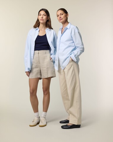 Stella Styler Shirt - Das Relaxed Damen-Popelinehemd - Summer Blue - XS bedrucken, Art.-Nr. STWW973C366XS