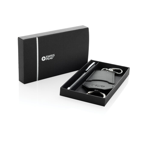 Swiss Peak Tula RCS Set aus Key-Organizer &amp; Stifte schwarz bedrucken, Art.-Nr. P820.9701
