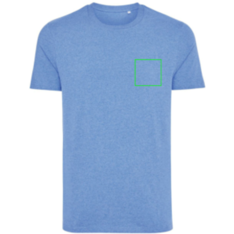 IQONIQ Manuel ungefärbtes T-Shirt aus recycelter Baumwolle heather blue bedrucken, Art.-Nr. T9101.024.XXL
