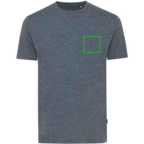 IQONIQ Manuel ungefärbtes T-Shirt aus recycelter Baumwolle heather navy bedrucken, Art.-Nr. T9101.016.L