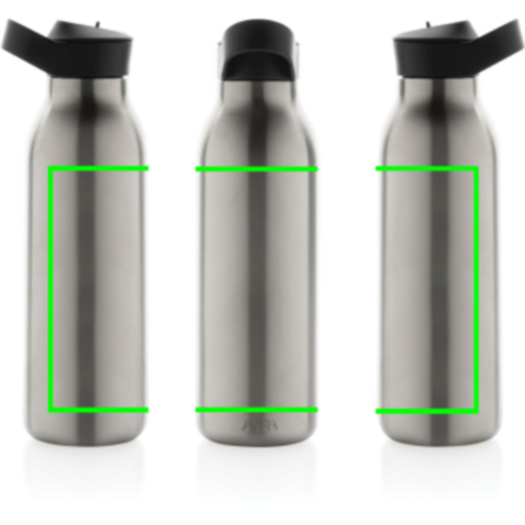 Avira Ara RCS Re-Steel Fliptop Wasserflasche 500ml silber bedrucken, Art.-Nr. P438.082