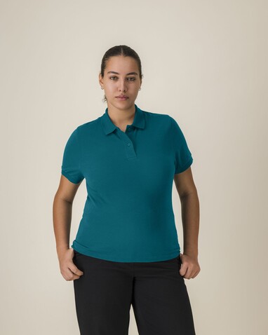 Stella Coaster - Das Damen-Polo - Ocean Depth - M bedrucken, Art.-Nr. STPW977C7101M