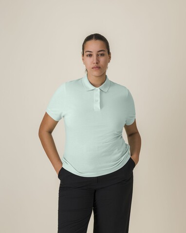 Stella Coaster - Das Damen-Polo - Caribbean Blue - S bedrucken, Art.-Nr. STPW977C7241S