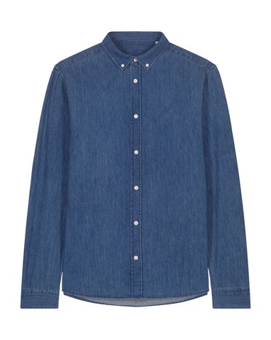 Stanley Denim Shirt - Das Herren-Jeanshemd - Mid Wash - XXL bedrucken, Art.-Nr. STWM967C3712X