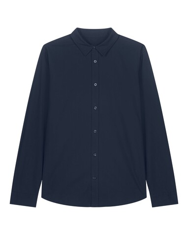 Stella Styler Shirt - Das Relaxed Damen-Popelinehemd - French Navy - XS bedrucken, Art.-Nr. STWW973C727XS
