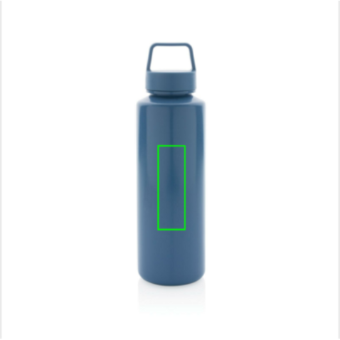 Wasserflasche mit Henkel aus RCS rPP blau bedrucken, Art.-Nr. P435.015