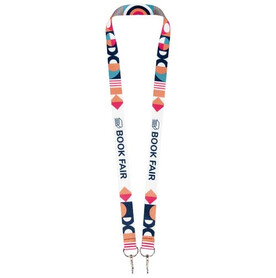 Leia Sublimation RPET-Lanyard mit 2 Metallhaken, weiss, 10mm bedrucken, Art.-Nr. 1PL1101C