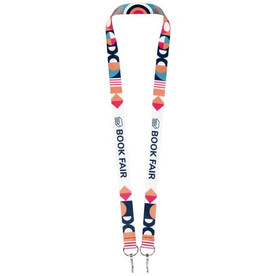 Leia Sublimation RPET-Lanyard mit 2 Metallhaken, weiss, 10mm bedrucken, Art.-Nr. 1PL1101C