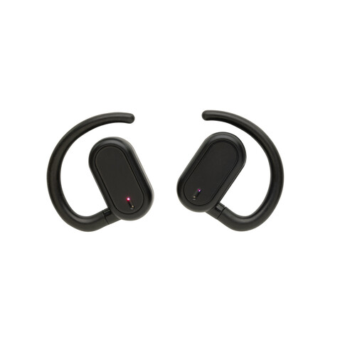 Fitsound TWS-Ohrhörer aus RCS recyceltem Kunststoff schwarz bedrucken, Art.-Nr. P331.1001