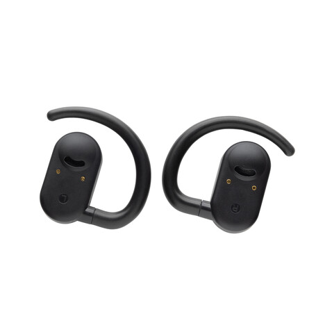 Fitsound TWS-Ohrhörer aus RCS recyceltem Kunststoff schwarz bedrucken, Art.-Nr. P331.1001