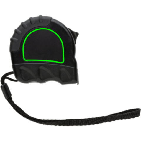 3m/16mm Maßband aus RCS recyceltem Kunststoff schwarz bedrucken, Art.-Nr. P112.101
