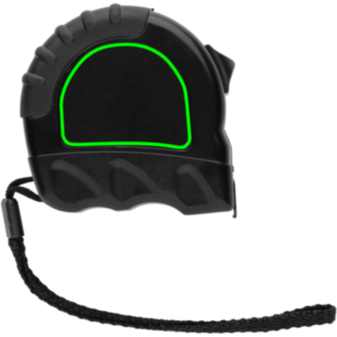 5m/19mm Maßband aus RCS recyceltem Kunststoff schwarz bedrucken, Art.-Nr. P112.111
