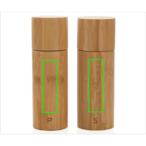 Ukiyo Bambus Salz und Pfeffer Mühlenset braun bedrucken, Art.-Nr. P262.319
