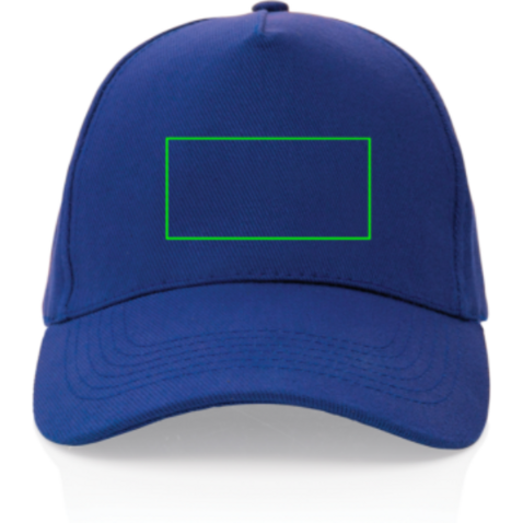 Impact 5 Panel Kappe aus 280gr rCotton mit AWARE™ Tracer blau bedrucken, Art.-Nr. P453.315