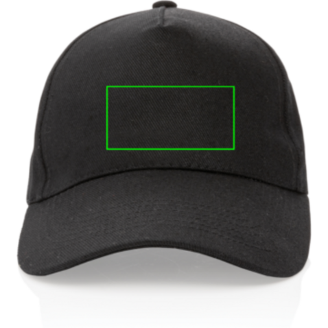 Impact 5 Panel Kappe aus 280gr rCotton mit AWARE™ Tracer schwarz bedrucken, Art.-Nr. P453.311