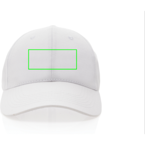 Impact 6 Panel Kappe aus 190gr rCotton mit AWARE™ Tracer weiß bedrucken, Art.-Nr. P453.323