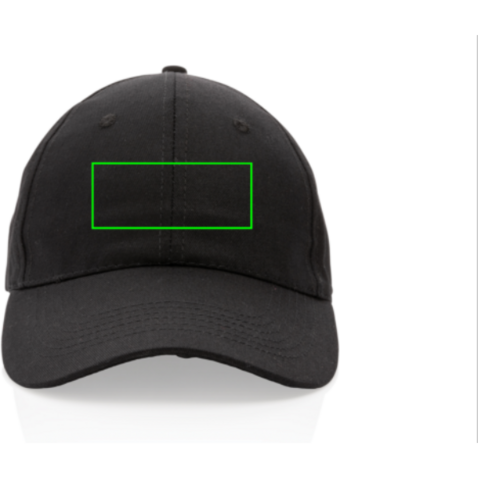 Impact 6 Panel Kappe aus 190gr rCotton mit AWARE™ Tracer schwarz bedrucken, Art.-Nr. P453.321
