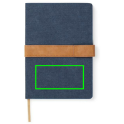 VINGA Bosler Notizbuch aus RCS recyceltem Papier navy blau bedrucken, Art.-Nr. V773305