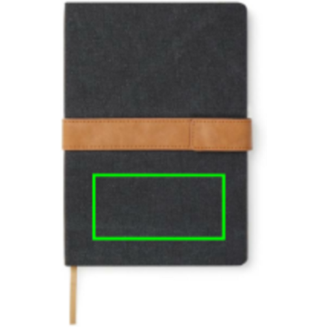 VINGA Bosler Notizbuch aus RCS recyceltem Papier schwarz bedrucken, Art.-Nr. V773301