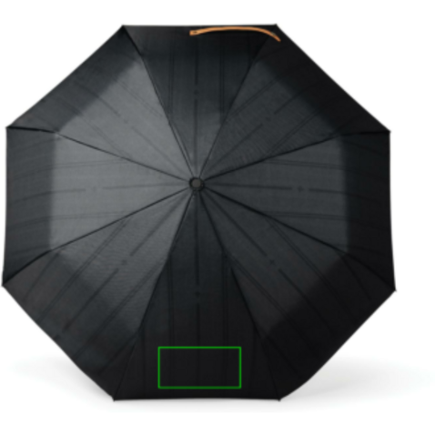 VINGA Bosler AWARE™ 21&quot; faltbarer Schirm aus recyceltem PET schwarz bedrucken, Art.-Nr. V850011