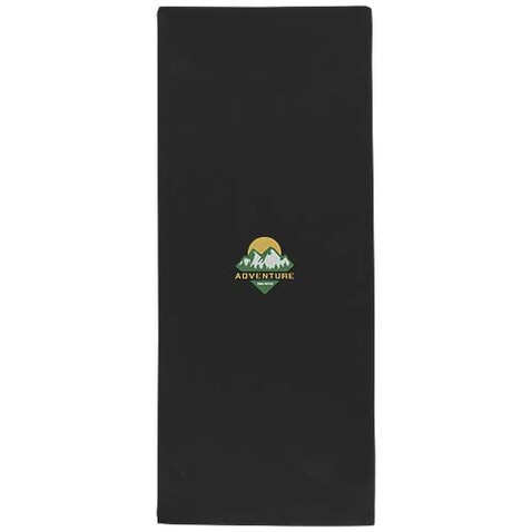 Lucas RPET Sporthandtuch 30 × 80 cm, schwarz bedrucken, Art.-Nr. 11350190