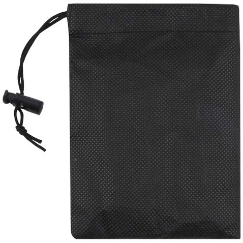 Lucas RPET Sporthandtuch 30 × 80 cm, schwarz bedrucken, Art.-Nr. 11350190