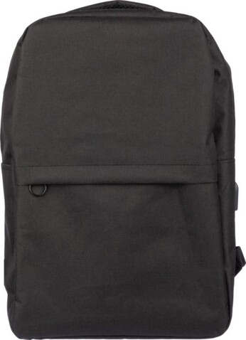 rPET (600D) Rucksack Henrik – Schwarz bedrucken, Art.-Nr. 001999999_1096836