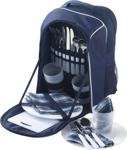 Picknick-Rucksack aus Polyester Neo – Blau bedrucken, Art.-Nr. 005999999_2645