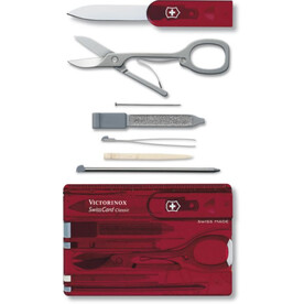 Nylon Victorinox SwissCard Classic multitool – Rot bedrucken, Art.-Nr. 008999999_3928