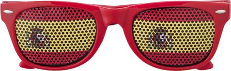 Fan Sonnenbrille aus Plexiglas Lexi – red/yellow bedrucken, Art.-Nr. 297999999_9346